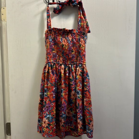 B.O.G Collective. Floral Tie Dress Women’s XS red with multi color flowers - Picture 7 of 11